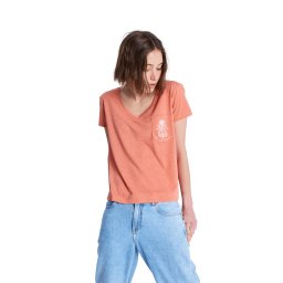 ROXY Tricou funcțional 'Laguna Green' portocaliu caisă / alb
