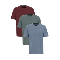 WE Fashion Tricou albastru deschis / verde pastel / roșu vin
