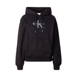 Calvin Klein Jeans Bluză de molton gri / negru / alb