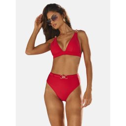 Lipsy Sutien costum de baie roşu închis