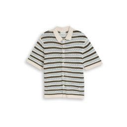 TOM TAILOR Geacă tricotată bej deschis / albastru deschis / oliv
