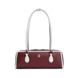 TOMMY HILFIGER Geantă de umăr maro ruginiu / alb