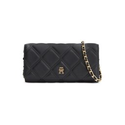 TOMMY HILFIGER Clutch 'Quilted TH Monogram Chain Strap' negru