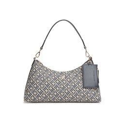 TOMMY HILFIGER Geantă de umăr bej / bleumarin / albastru deschis