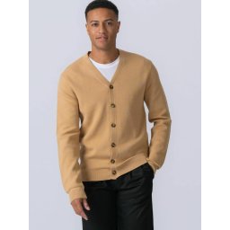 TEESHOPPEN Geacă tricotată ' Cardigan ' nisipiu