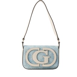 GUESS Geantă de umăr 'Ruby' bej / albastru denim