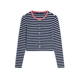 Tommy Jeans Geacă tricotată 'Slim' bleumarin / roșu / alb