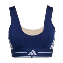 ADIDAS PERFORMANCE Sutien sport 'Hyperglam' ecru / albastru închis / alb