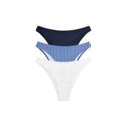 The Set Slip costum de baie albastru / bleumarin / alb