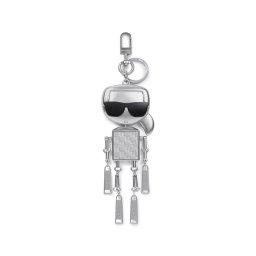 Karl Lagerfeld Breloc ' Ikon Schlüsselring mit Roboter ' argintiu