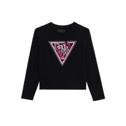 GUESS Tricou 'MIDI' roz închis / negru / argintiu / alb