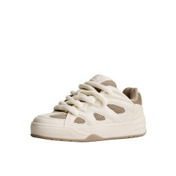Bershka Sneaker low 'BAMBA' crem / maro mokka