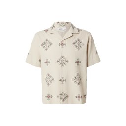 Abercrombie & Fitch Cămașă albastru deschis / verde deschis / roșu pepene / alb murdar