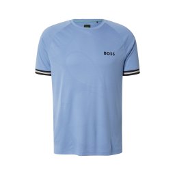 BOSS Tricou funcțional 'Serve 2' bej închis / albastru deschis / negru / alb