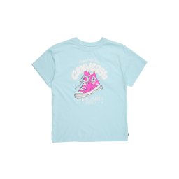 CONVERSE Tricou 'SNEAKER' albastru deschis / gri grafit / roz / alb murdar