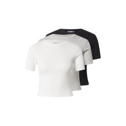 ABOUT YOU Tricou 'Ella' gri amestecat / negru / alb