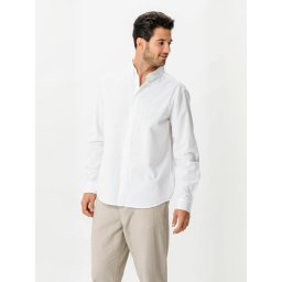 TEESHOPPEN Cămașă ' Linen Blend ' alb