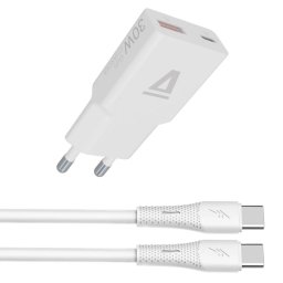 AVAX USB-A USB-C 30W + cablu USB-C Adaptor de alimentare - alb