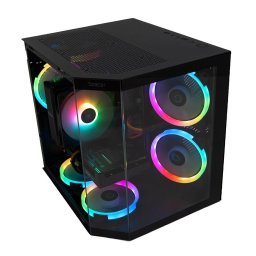 Sistem desktop brand Sistem Desktop PC Gaming Spacer Gladiator R5, AMD Ryzen 5 5500, 16GB DDR4, 512GB SSD, Intel ARC B570 10GB, No Os, Negru