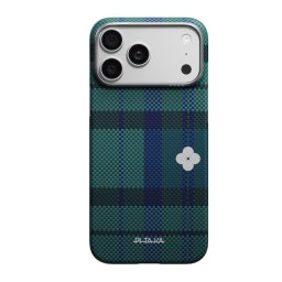 Husa Husa Pitaka pentru iPhone 17 Pro, Flora in Grid, Edge Case, Forest Dawn