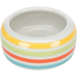 Trixie castron din ceramică cu dungi pentru rozătoare (200 ml / ø 11 cm)