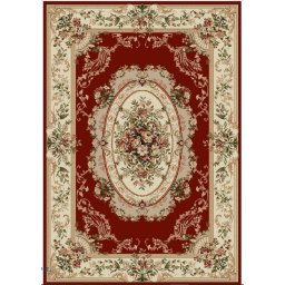 Covor Lotos 1557-210, Marime 250 x 350 cm, Rosu, Crem, Inaltime Fir 8 mm, Antialergic, Polipropilena, Living, Dormitor, Sufragerie, Birou