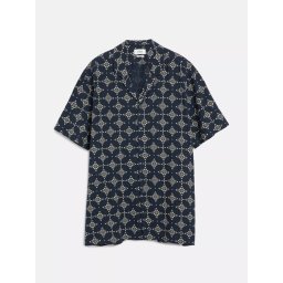 s.Oliver Big Sizes Camasa barbati big sizes, din bumbac, cu imprimeu, Resort fit, Bleumarin inchis (SELECTATI MARIMEA: 2XL)