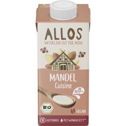 Crema de migdale lichida pentru gatit fara gluten 200ml Allos