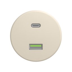 Reblig - Priză USB retro A+C fără ramă bej