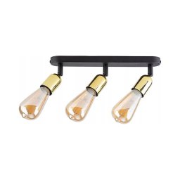 Corp de iluminat tip spot TOP, 3 x E27, 15W, 230V, negru/auriu