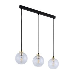 Lustră pe cablu DEVON 3xE27/15W/230V negru/sticlă clară
