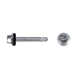 Autoforant zincat alb cu saiba EPDM, pentru metal