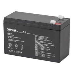 Acumulator AGM VRLA VIPOW 12V 7Ah cu borne F1 pentru UPS, alarma si CCTV