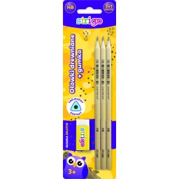 Blister Creioane Strigo HB X3 +guma de sters SSC043X3+SSC102