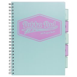Caiet cu spirala si separatoare Pukka Project Book A4, Menta pastel 8630S(TL)-PST