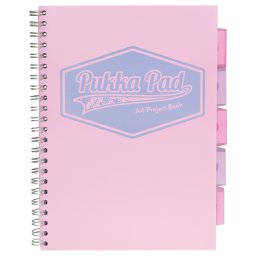Caiet cu spirala si separatoare Pukka Project Book A4, Roz pastel 8630S(PK)-PST