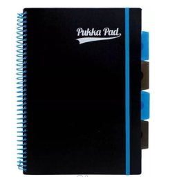 Caiet cu spirala si separatoare Pukka Project Book, PP, Neon, B5, 100 file, matematica, albastru 3086S-PPN
