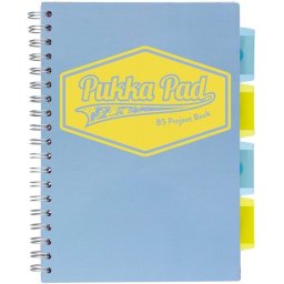 Caiet cu spirala si 4 separatoare Pukka Pad Project Book Pastel, coperti PP, 200 pag Matematica, B5, hartie 80g 3032S(BE)-PST