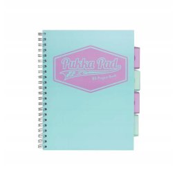 Caiet cu spirala si 4 separatoare Pukka Pad Project Book Pastel, coperti PP, 200b pag Matematica, B5, hartie 80g 3032S(TL)-PST