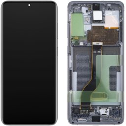 Piese si componente Display cu Touchscreen Samsung Galaxy S20+ 5G G986 / S20+ G985, cu Rama, Gri (Cosmic Grey), Service Pack GH82-31441E