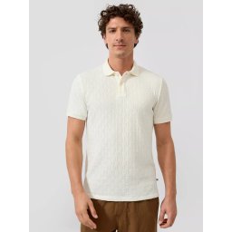 s.Oliver Tricou polo barbati din amestec de bumbac, Regular fit, Crem (SELECTATI MARIMEA: 3XL)