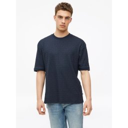 s.Oliver Tricou barbati, din amestec de bumbac, Relaxed fit, Bleumarin inchis (SELECTATI MARIMEA: L)