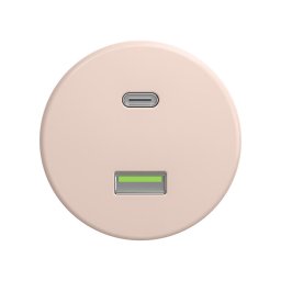 Reblig - Priză USB retro A+C, fără ramă, roz vintage