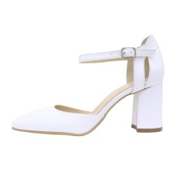 Pantofi dama, S1207-Alb, elegant, piele naturala, cu toc, alb (Marime: 40)