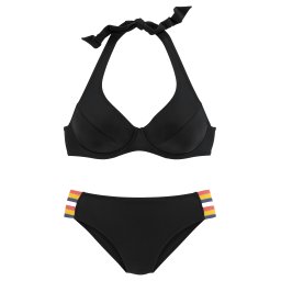 VIVANCE Costum de baie două piese albastru închis / galben / roz / negru / argintiu