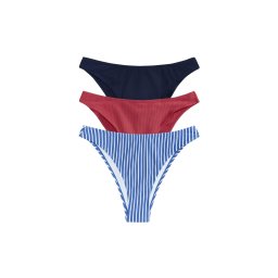 The Set Slip costum de baie albastru / bleumarin / roși aprins / alb