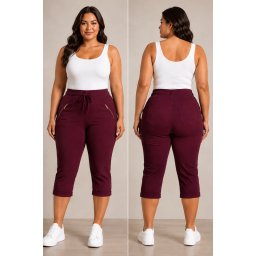 Pantalon Trei Sferturi Bordo