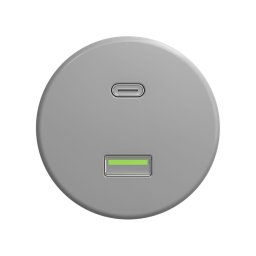 Reblig - Priză USB retro A+C, fără ramă, gri