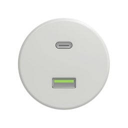 Reblig - Priză USB retro A+C, ceramică albă, fără ramă