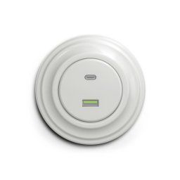 Reblig - Priză retro USB A+C cu ramă ceramică albă